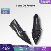 平跟轻便尖头通勤单鞋 CDF女鞋 百搭真皮时尚 玛丽珍鞋 2025秋季 新款