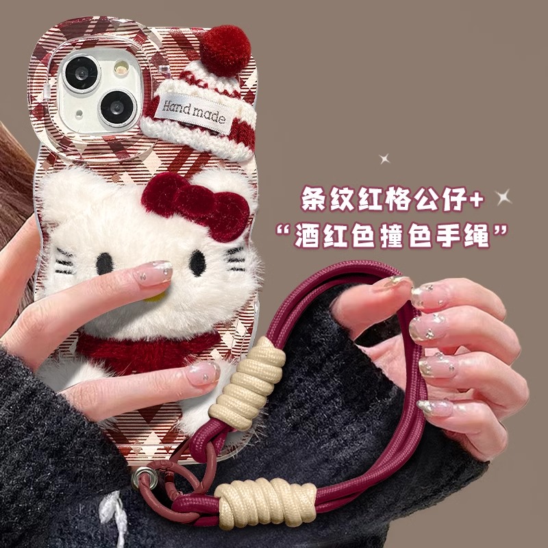 毛绒公仔秋冬款支架手机壳