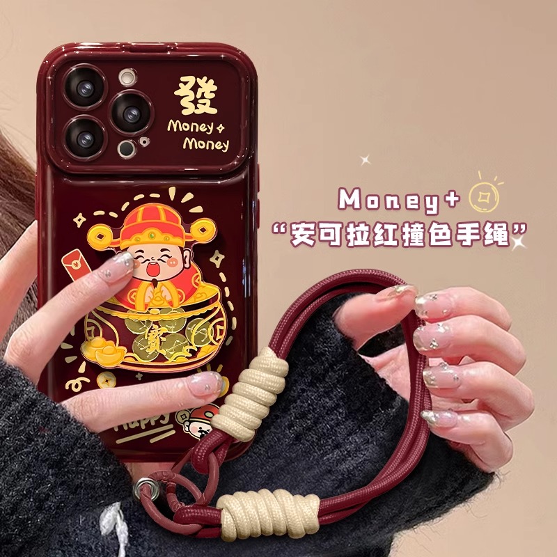 财神福袋翻盖镜子新年款手机壳