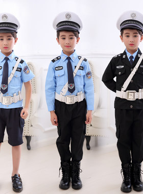 儿童警察服小警官衣服黑猫警长表演服男童特种兵迷彩服交警套装女