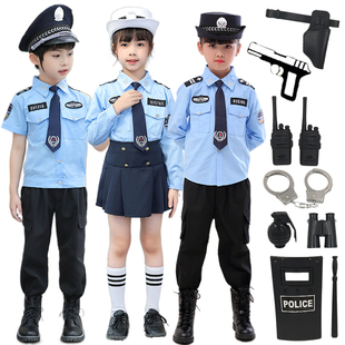 六一演出服儿童警察服套装男童警官服小交警制服角色扮演警长服装