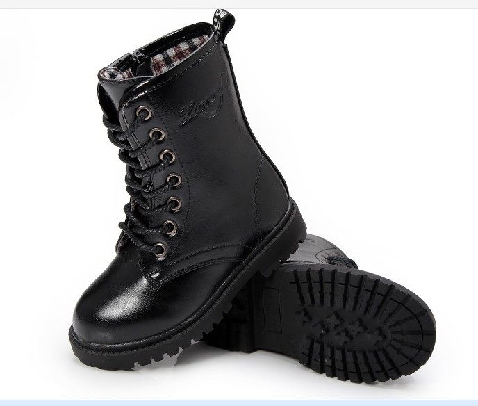 正品新款儿童演出雪地靴 爆款男女童马丁靴 机车靴 高帮皮鞋27-39