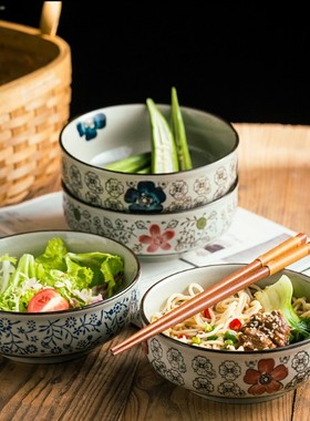 5.5英寸米饭碗家用釉下彩陶瓷中号碗餐具日式蒸蛋蒸菜的碗大号碗