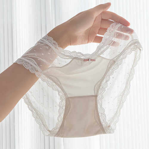 纯欲风无痕丝滑透明绸缎女士内裤