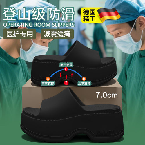 德国手术室拖鞋女款2025新款久站不累防滑医护专用厚底eva凉拖鞋