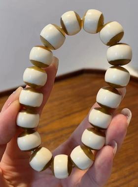 高品质鹿角桶珠单圈手链精工椰壳镶嵌文玩时尚饰品佛珠手串