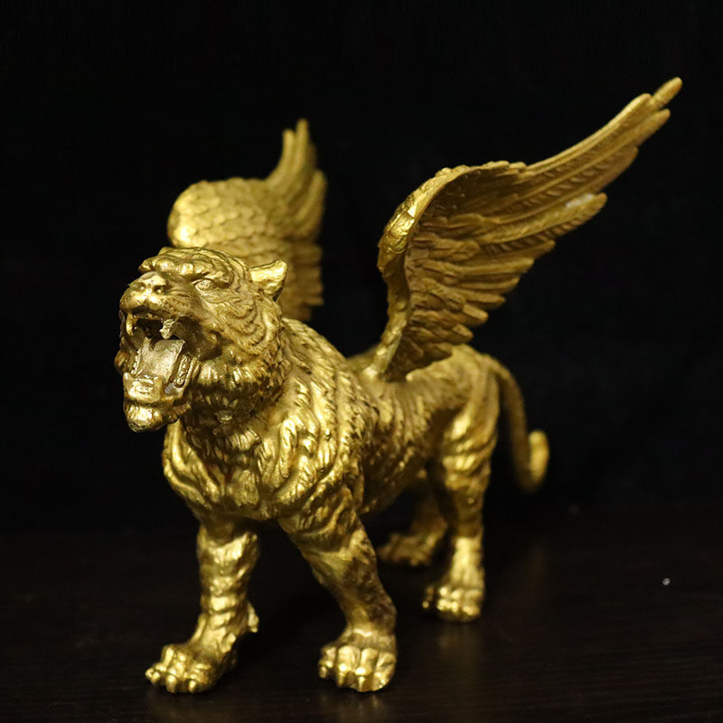 老虎摆件纯铜如虎添翼飞天虎威武霸气客厅办公室店铺装饰大号