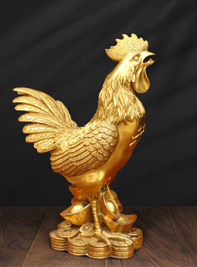 福字客厅生肖鸡纯铜镇宅