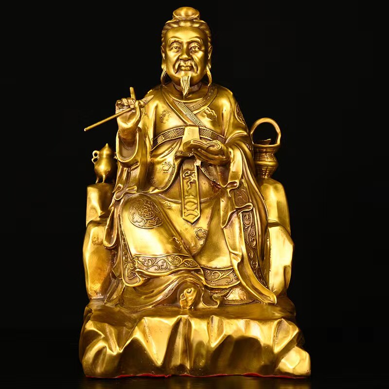 纯铜药王孙思邈铜像摆件 名医圣孙思邈铜神像 药师佛铜华佗