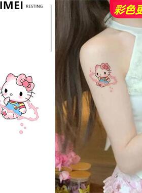 Kitty猫彩色纹身贴不反光