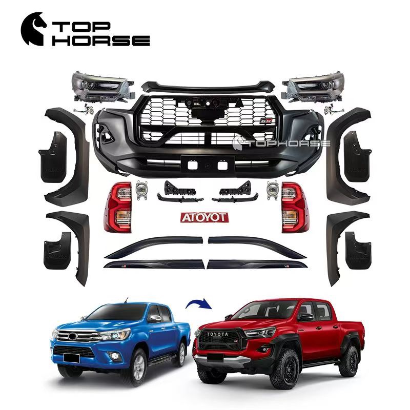 适用海拉克斯2023 ROCCO GR版前杠中网轮眉雾灯前脸套件改装套件