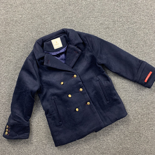 冬时尚女童儿童男童学院风休闲宽松夹棉舒适洋气礼服羊绒呢子大衣