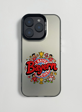拜仁涂鸦队徽手机壳适用苹果15ProMax学生16高级15Plus耐磨iPhone17Air防摔14动漫13Plus/12mini磁吸