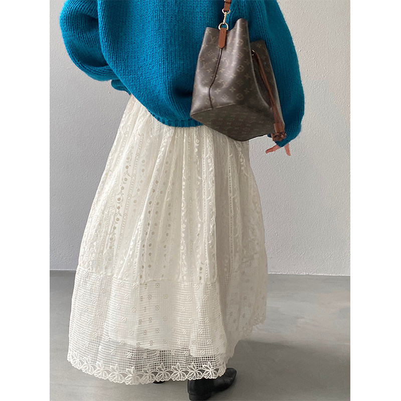 大摆a字蕾丝超好看冬装半身裙女韩里韩气半裙轻奢小众不撞款裙子