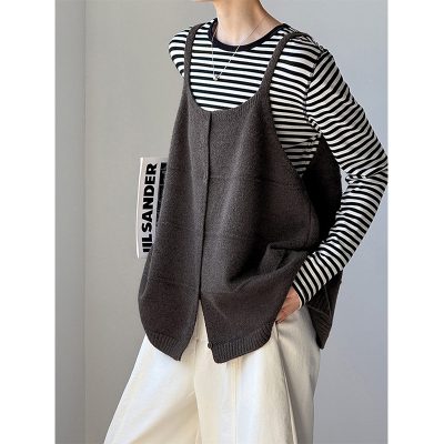 老钱风针织毛衣马甲女时髦洋气