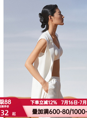 爱慕CHUANG穿梭2系列春夏季女中长双面布翻驳领马甲外套CA810462