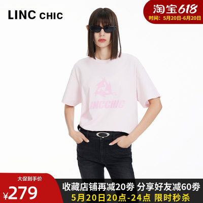 薄款全棉休闲风短袖LINCCHIC金羽