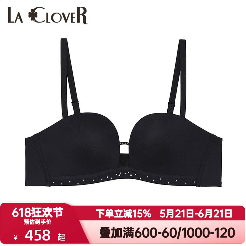 LACLOVER兰卡文时空恋人系列带钻U型美背内衣3/4无托文胸LC17UQ1