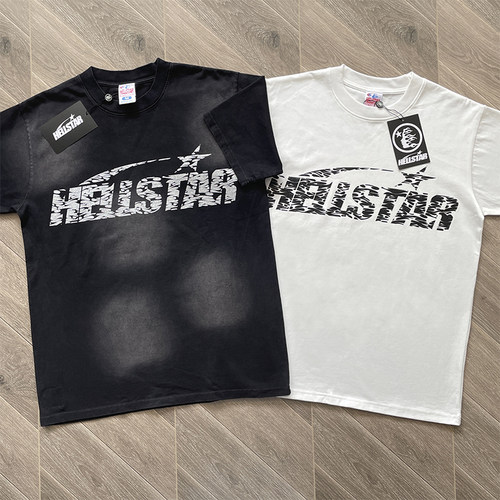HellStar Studios Tee 前后火焰斑马纹经典logo印花休闲短袖T恤