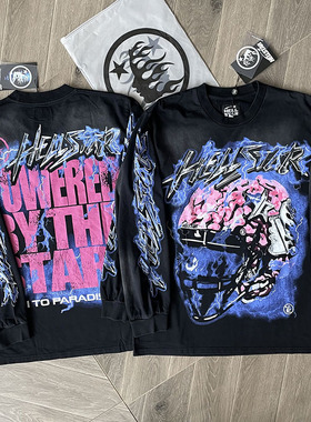 Hellstar Studios Powered By The Star Tee做旧头盔裂纹闪电长袖