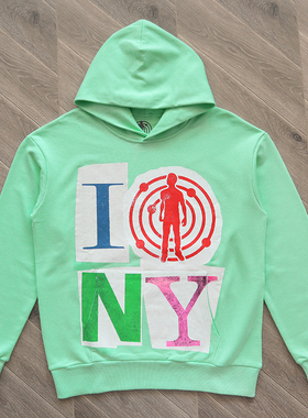 CPFM.XYZ合作款I Love NYC Moon Man Hoodie 字母大logo帽衫卫衣