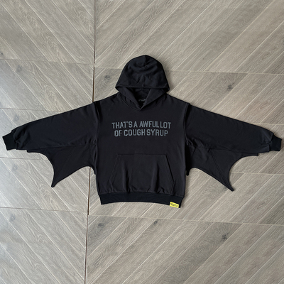 That's A Awful Lot of Cough Syrup 蝙蝠袖字母印花连帽卫衣