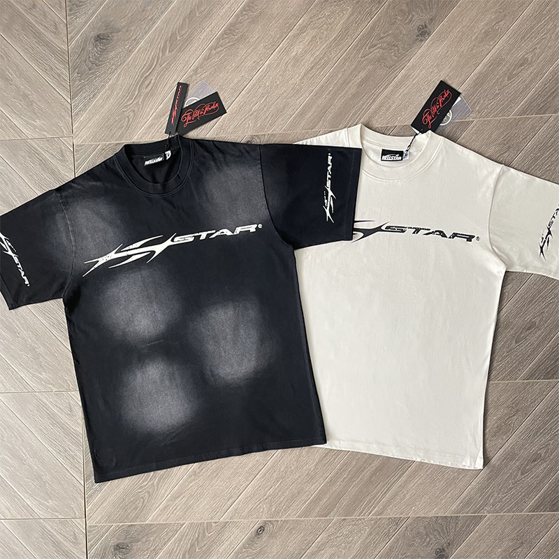 HELLSTAR STUDIOS INS同款大logo 纯棉洗水 短袖 T恤