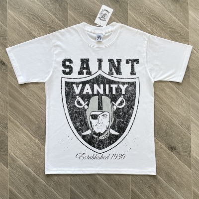 SAINT VANITY 复古时尚印花休闲纯棉短袖T恤