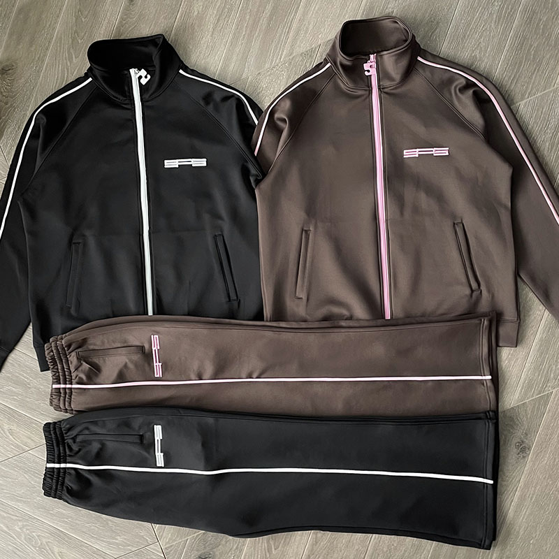 Sp5der WorldWide Track Jacket pants休闲刺绣半高领拉链运动套