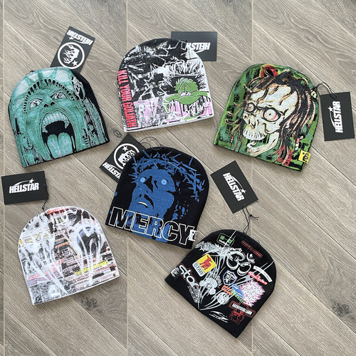 Hellstar Studios Sample Beanie Hat 印花休闲高街毛线冷帽子