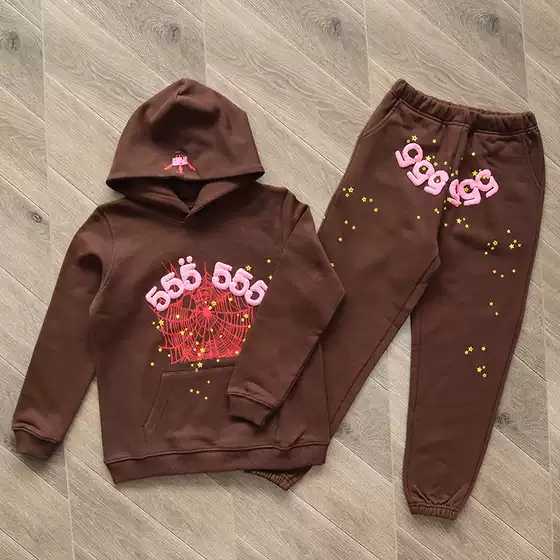 Children's Clothing, Same Style as Celebrities, Sp5Der 555555 Pink, Long Pants and Sweatshirt Set, 13 Styles Available