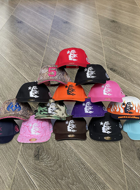 Hellstar Studios fitted hat 烫钻绣花logo男女休闲运动棒球帽子
