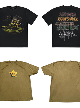Travis Scott Rolling Utopia  Tee logo笑脸短袖T恤