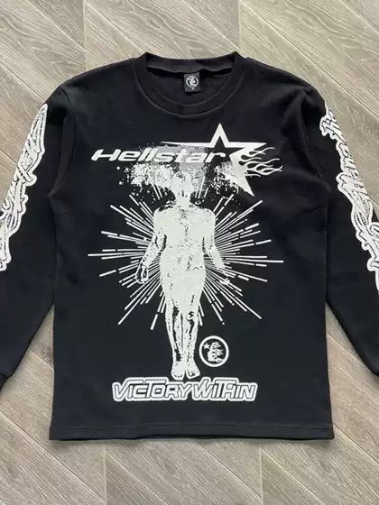 Hellstar Studios Victory Thermal European and American Large Logo Long-Sleeved T-Shirt for Men and Women