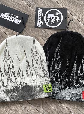 Hellstar Studios logo Sports Flame Beanie 针织休闲毛线冷帽子