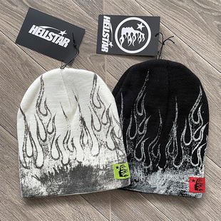 Hellstar Studios logo Sports Flame Beanie 针织休闲毛线冷帽子