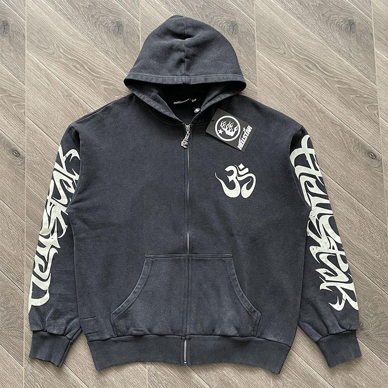 Hellstar Studios美式街头男女洗水做旧连帽卫衣