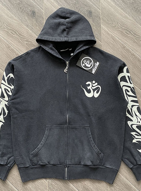 Hellstar Studios美式街头男女洗水做旧连帽卫衣