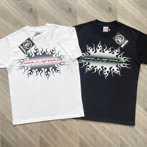 HellStar Studios Tee 火焰印花经典logo印花休闲短袖T恤