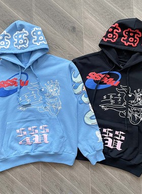 DRAKE RELATED HOODIE 炫彩卡通兔发泡印花连帽卫衣
