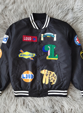 STR8 GAS CALI COACHES JACKET 印花刺绣运动棉衣夹克