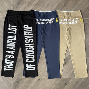 Awful Lot That Syrup字母印花休闲长裤 Cough