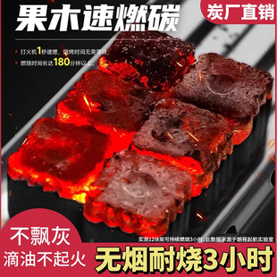 速燃果木碳烧烤碳户外室内家用环保碳野外高温炭 热卖 爆款