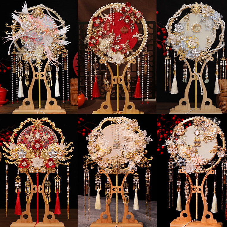 团扇结婚新娘材料包diy秀禾简约图片