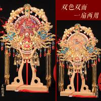 diy material package for bride's wedding with a round fan, handcrafted finished product, ancient-style Xiuhe double-sided wedding fan, high-end wedding fan thumbnail 2