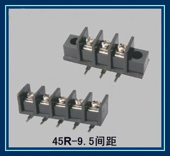 DG45R KF45R 黑色9.5MM间距弯脚栅栏式接线端子加耳朵