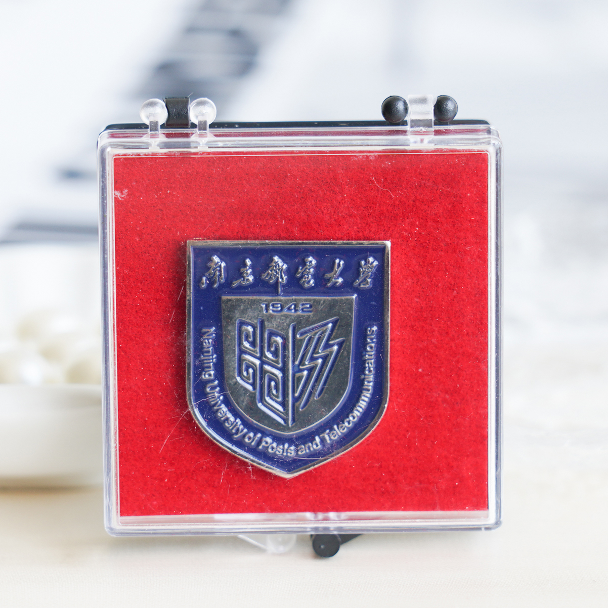 南京邮电大学校徽 南京邮电大学徽章 南京邮电大学胸针纪念品