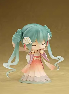 狼族动漫 初音 MIKU 539#中秋初音 Q版粘土 可动换脸摆件盒装手办