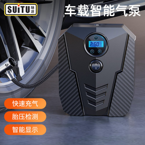 随途车载充气泵打气泵汽车大功率轿车多功能自动充停单缸高压轮胎