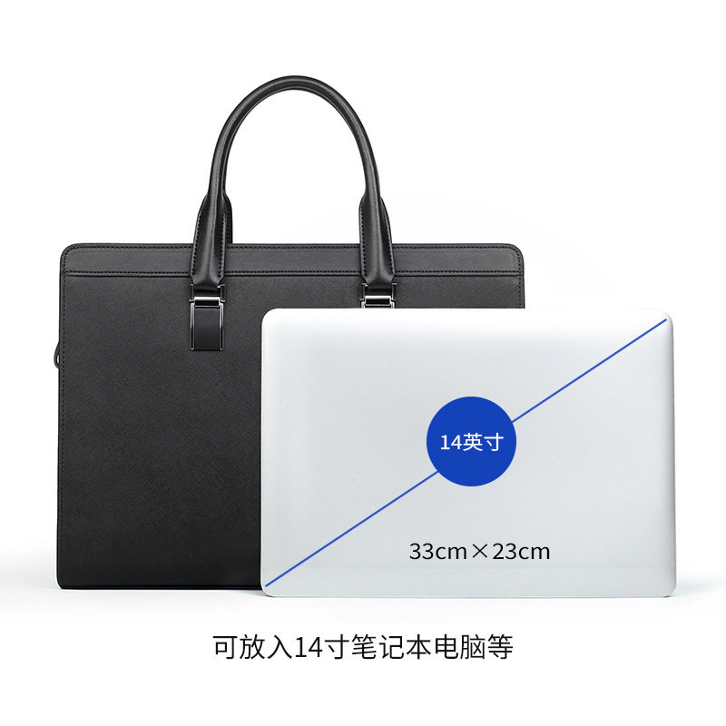 欧美通勤新品真皮男包大容量男式手提包时尚牛皮电脑包商务简约